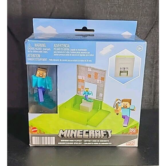 Micro Collection Minecraft DIAMOND MINE Playset with Figure! (2022, Mattel) - Picture 1 of 2